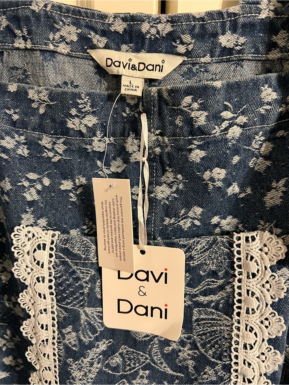 Dani & Dani wide leg coastal floral denim overall - Picture 11 of 14